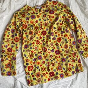 Longsleeve green floral y2k baby tee